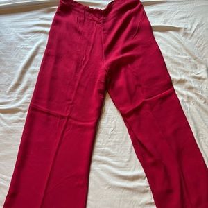Flores & Flores red silk trousers 8